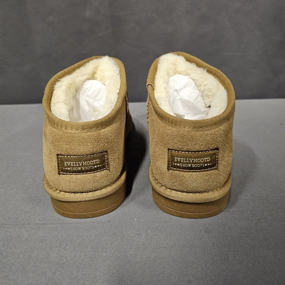 Women Shorty Boots Comfortable Suede SlipOn Booties Cushioned Chestnut 11 - 11.5